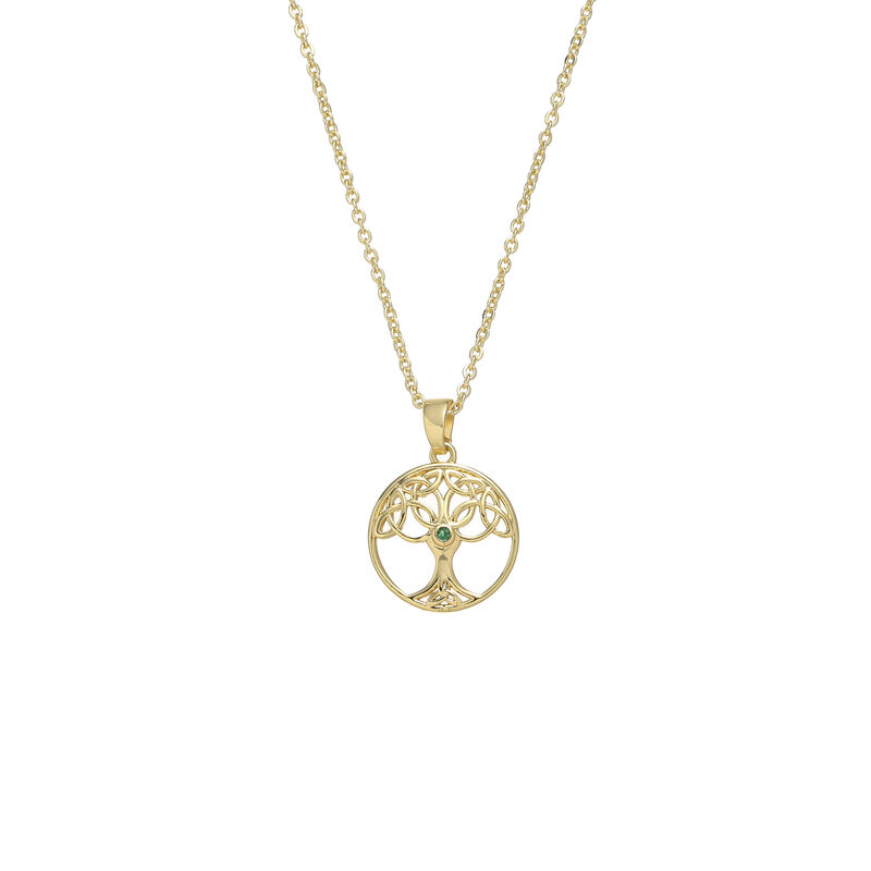 Gold Plated Trinity Tree Of Life Pendant